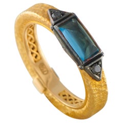 Konstantino 18K Yellow Gold Black Diamond and Topaz Ring KS07-050426