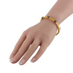 Konstantino 18K Yellow Gold Black Diamond and Tourmaline Bangle Bracelet