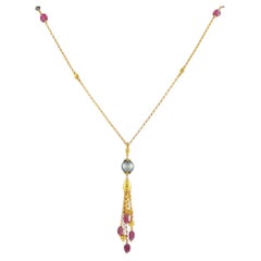 Collier en or jaune 18K avec perles de Tahiti et tourmaline Konstantino KS04-050426