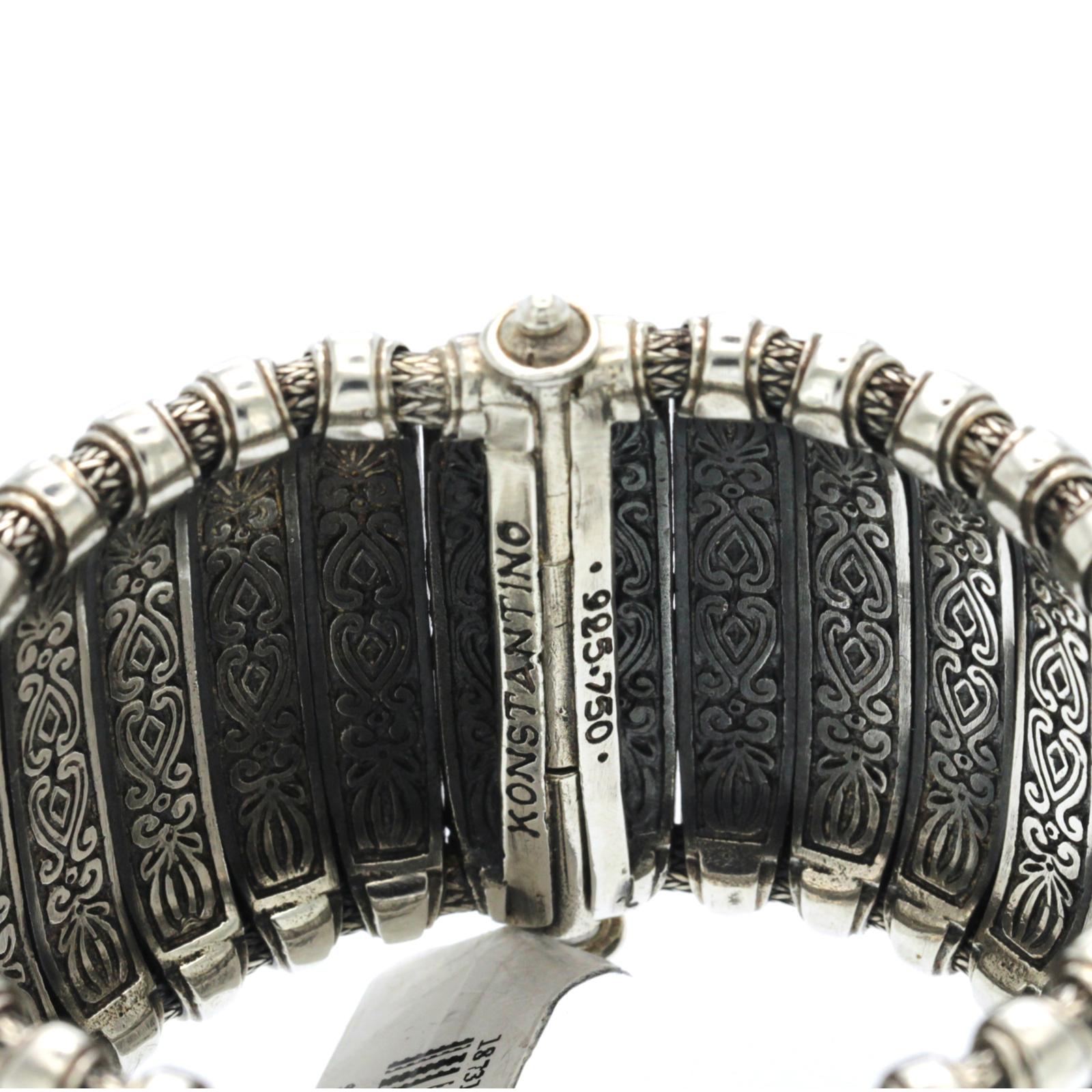 Konstantino 925 Sterling Silver & 18K Gold 15.50ctw Rhodolite Bracelet For Sale 1