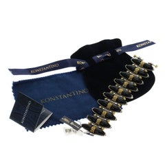 Konstantino Bracciale in argento 925 e oro 18 carati con onice nero e spinello