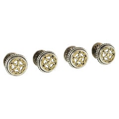 KONSTANTINO : Boutons de manchette « Tuxedo » en argent sterling 925 plaqué or 18 carats