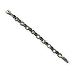 Konstantino Armband aus 925er Sterlingsilber mit schwarzen Spinell-Gliedern, Größe 6"