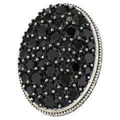 Anello KONSTANTINO in argento sterling 925 con spinello nero Circe, misura 7