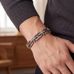 Bracciale Heonos con maglie Konstantino in argento sterling 925, Grecia, 8"