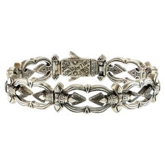 Bracciale Heonos con maglie Konstantino in argento sterling 925, Grecia, 8"