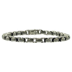 Bracciale Konstantino in argento sterling 925 con maglie Minos, misura 8"