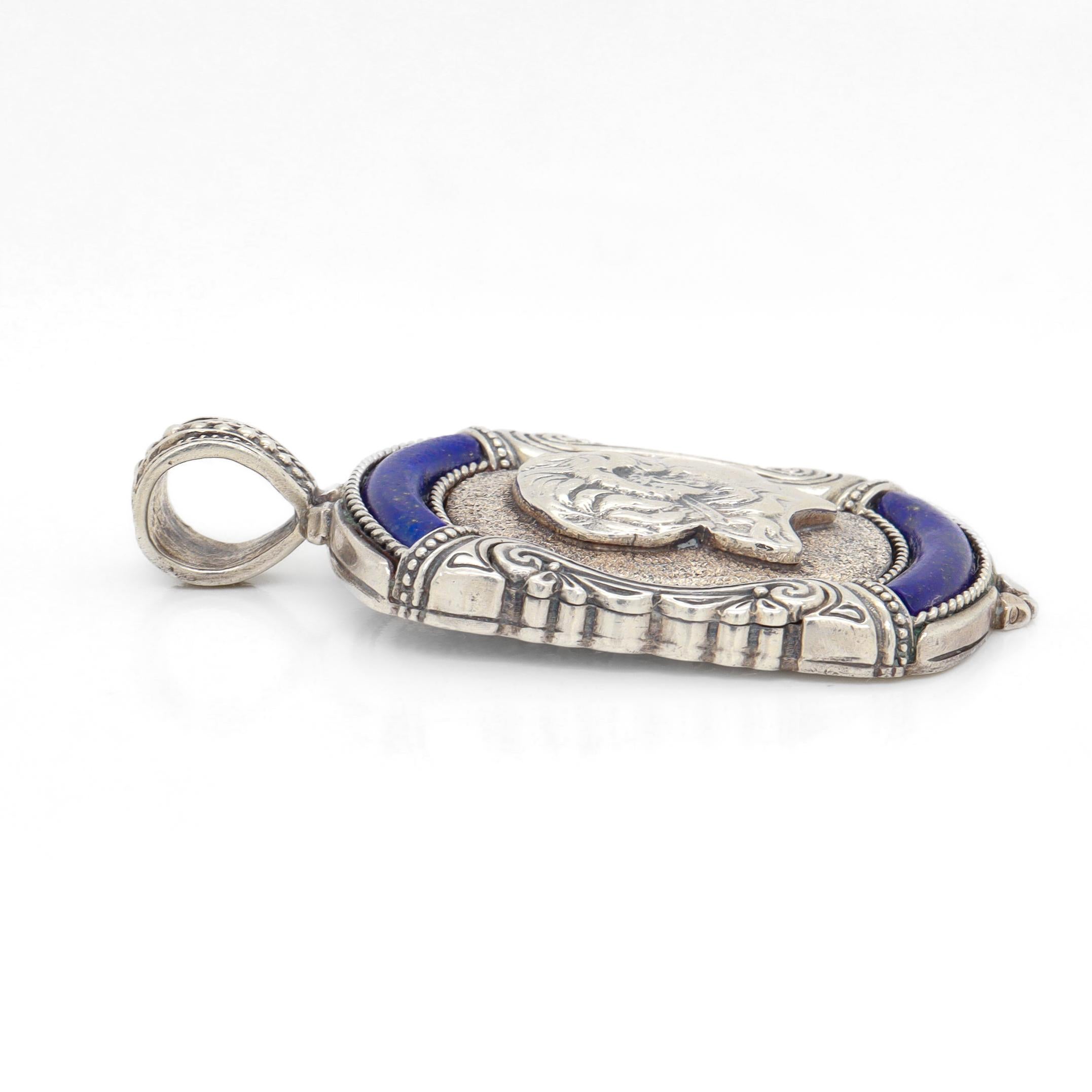 Konstantino Alexander the Great Pendentif en argent et lapis pour un collier en vente 5