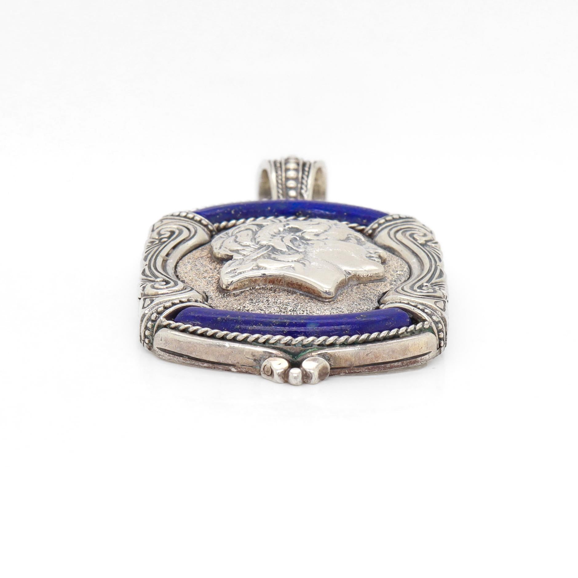 Konstantino Alexander the Great Pendentif en argent et lapis pour un collier en vente 6