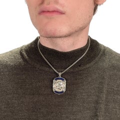 Konstantino Alexander the Great Sterling Silver and Lapis Pendant for a Necklace