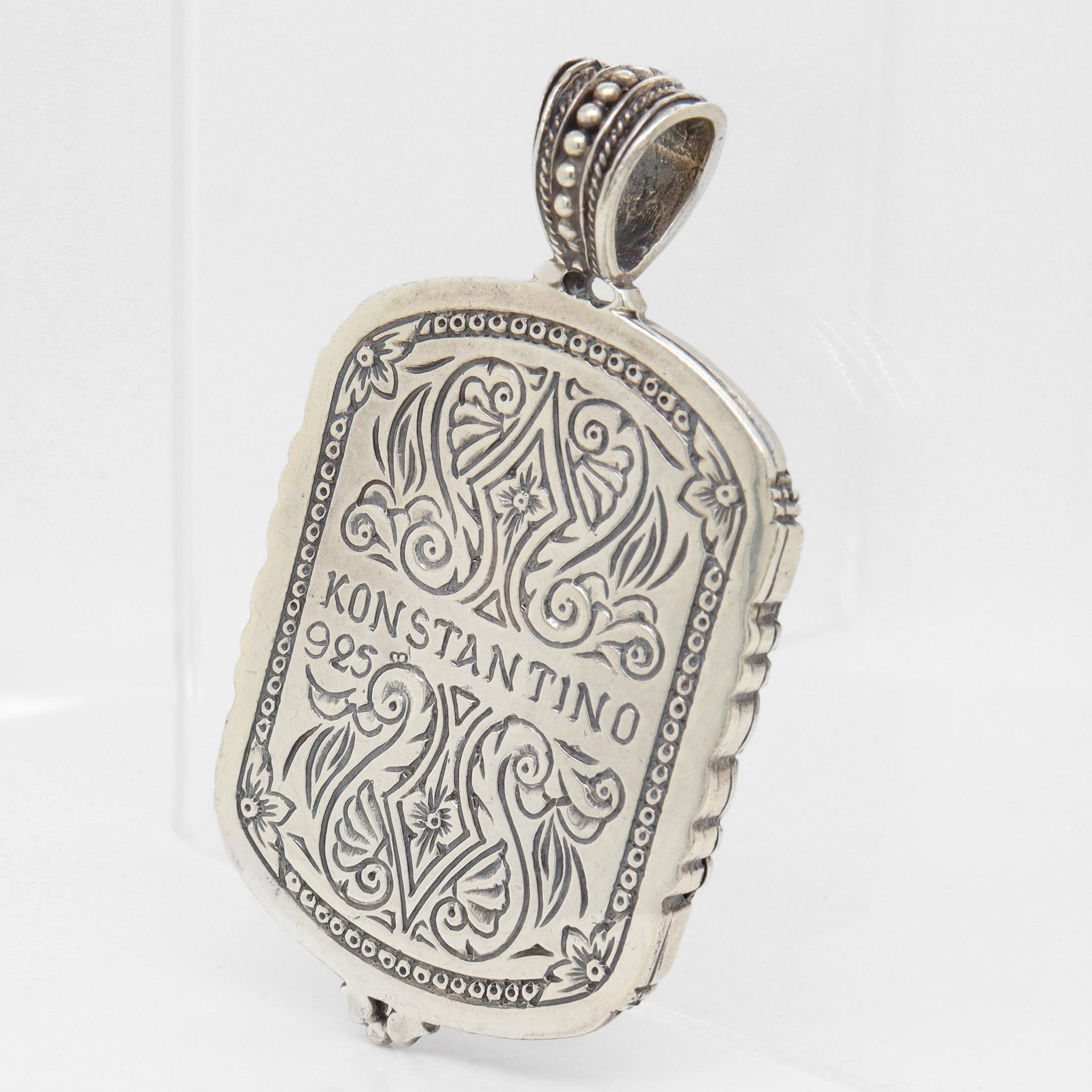 Konstantino Alexander the Great Pendentif en argent et lapis pour un collier Unisexe en vente