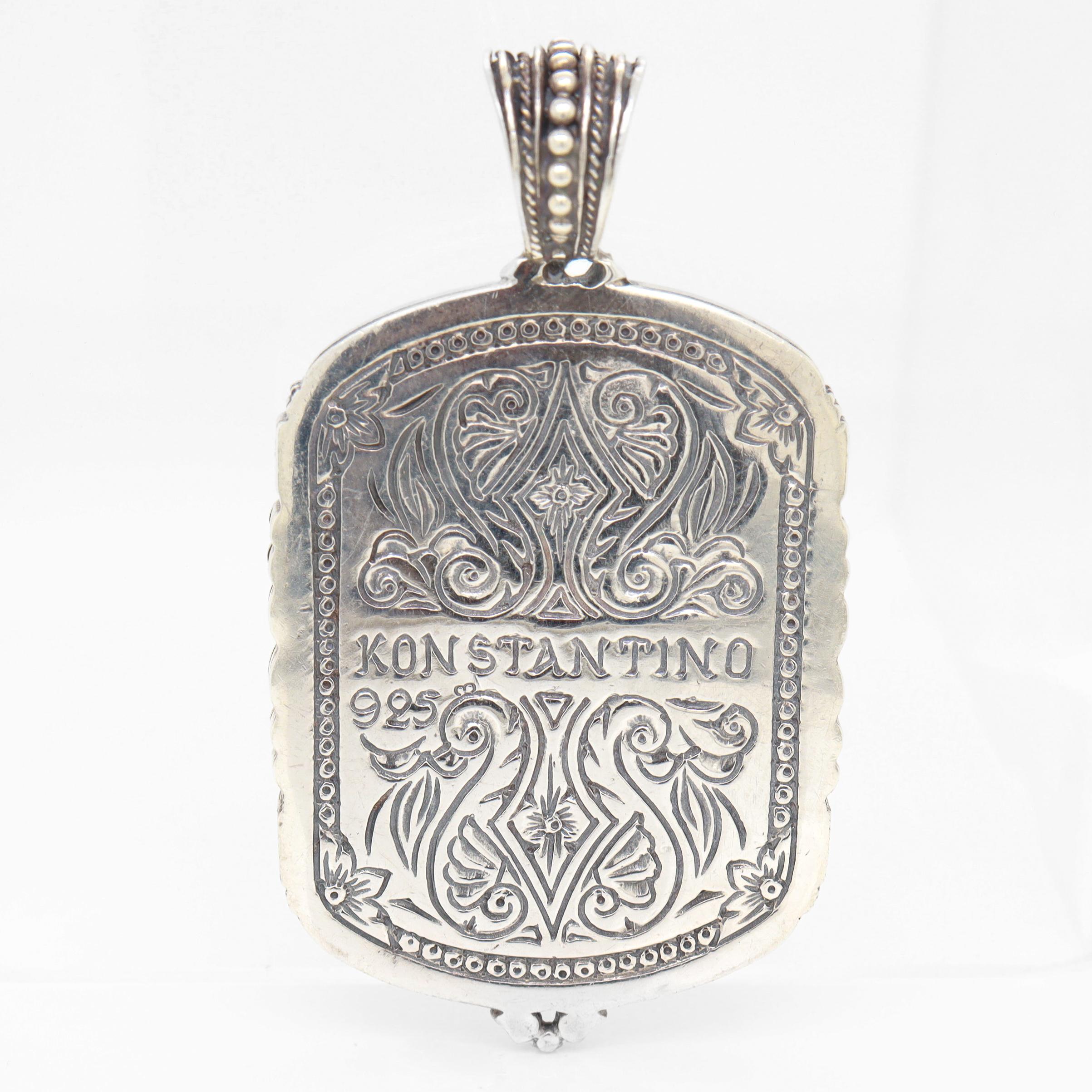Konstantino Alexander the Great Pendentif en argent et lapis pour un collier en vente 1