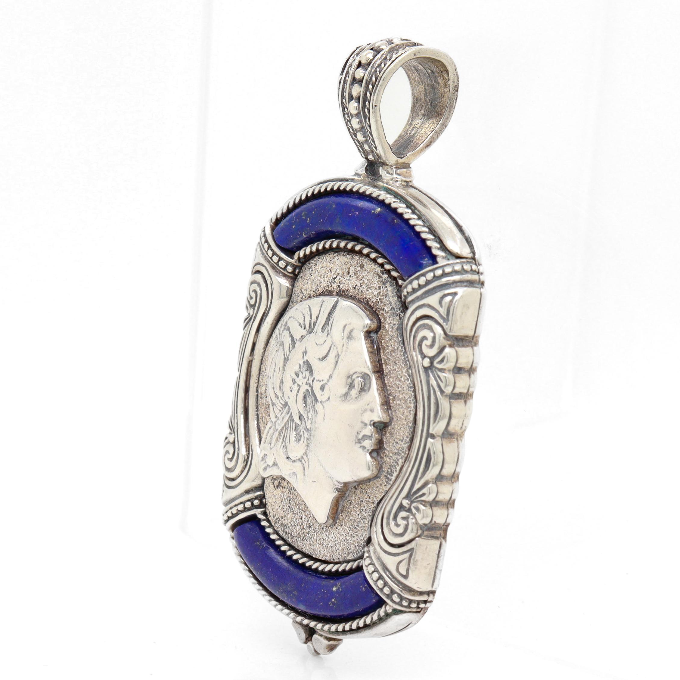 Konstantino Alexander the Great Pendentif en argent et lapis pour un collier en vente 2