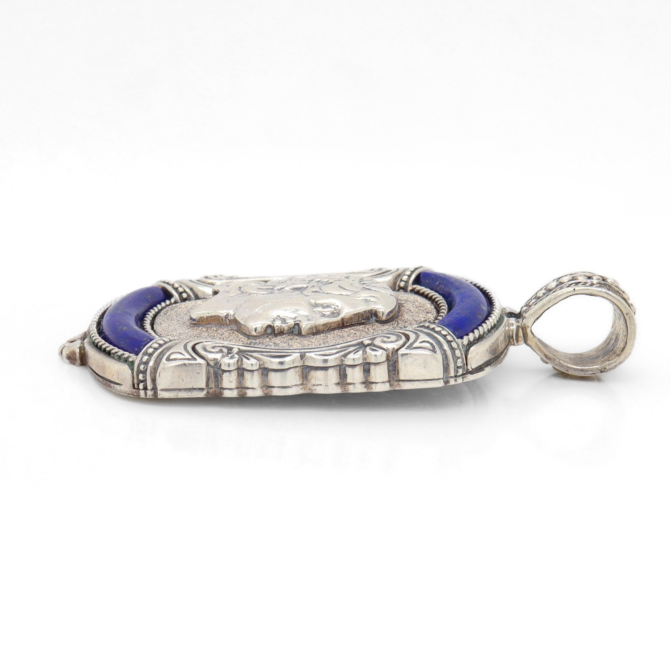 Konstantino Alexander the Great Pendentif en argent et lapis pour un collier en vente 3