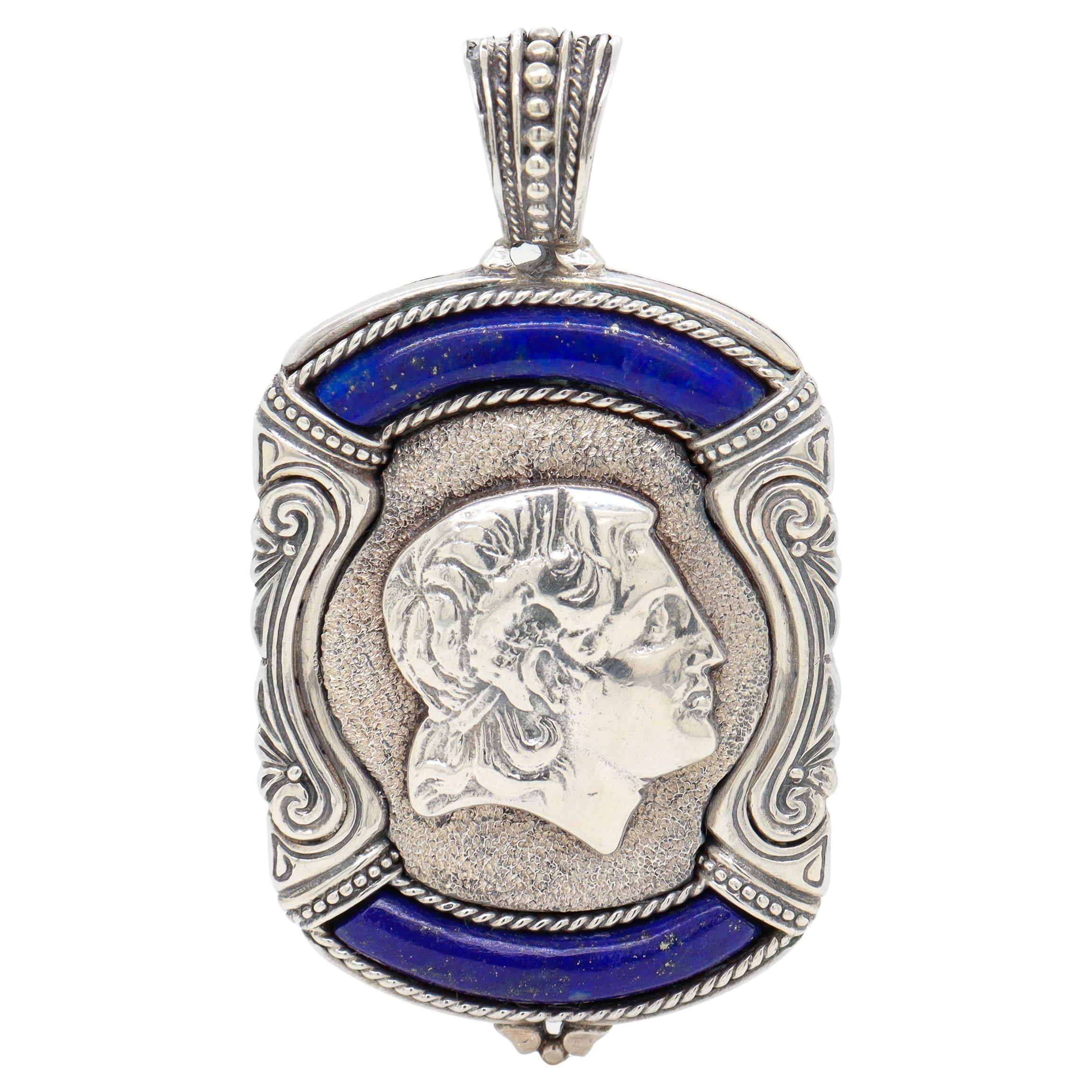 Konstantino Alexander the Great Pendentif en argent et lapis pour un collier en vente
