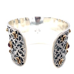 KONSTANTINO Manchette en argent sterling avec améthyste et topaze bleue