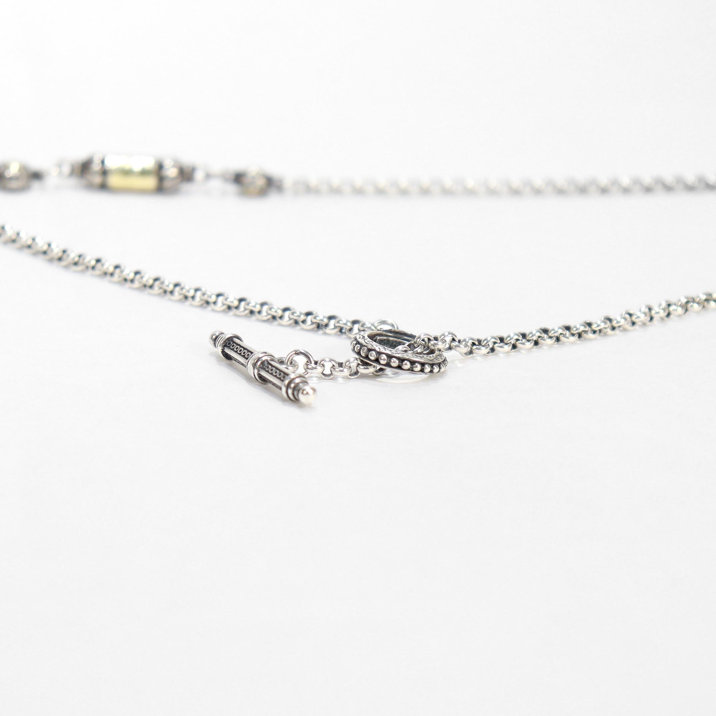 Konstantino Aspasia Sterling Silver & Gold Bullet Station Necklace For Sale 9