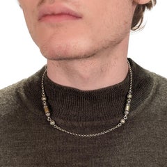 Collar Konstantino Aspasia de plata de ley y oro con forma de bala