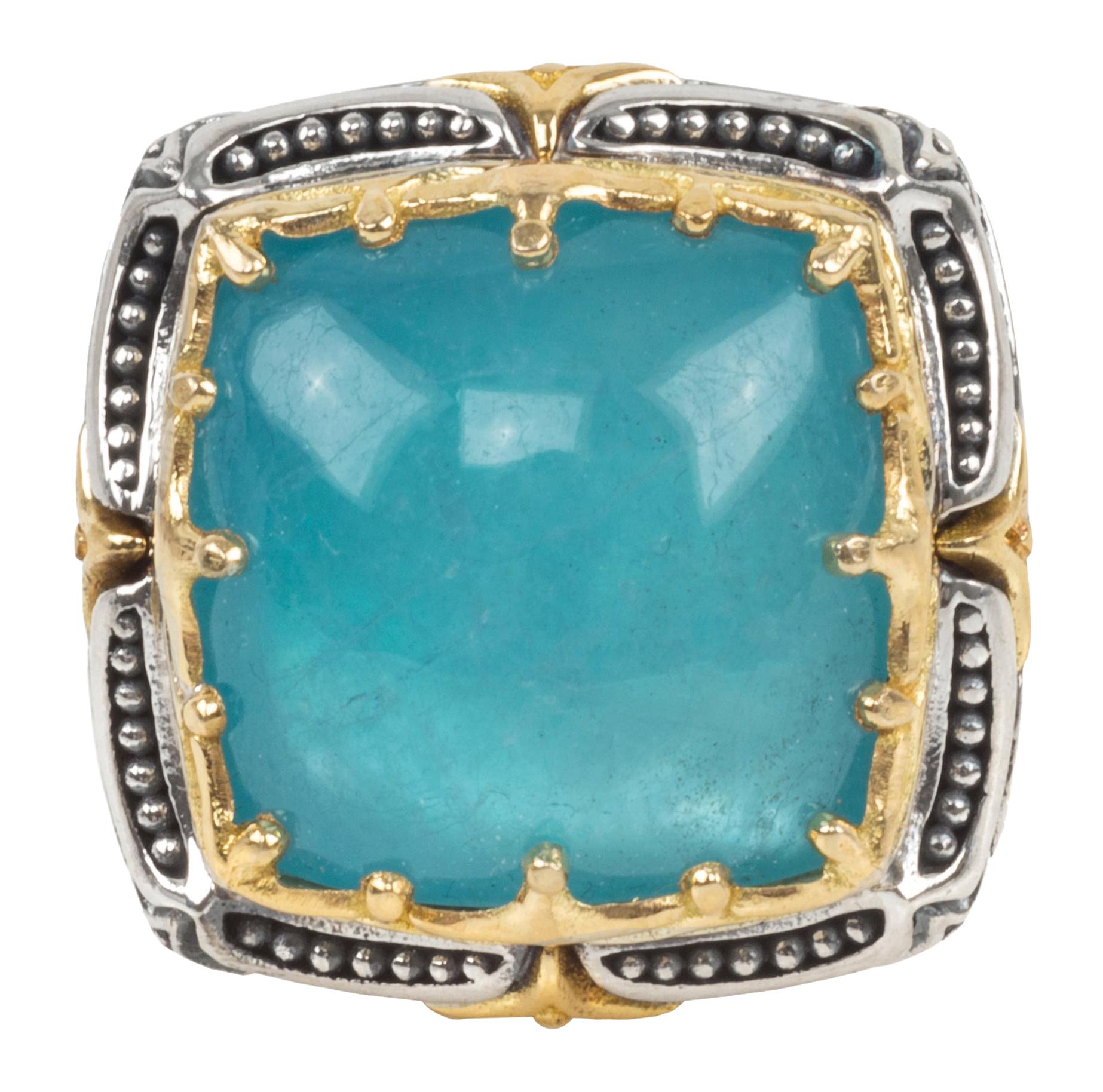 Konstantino Astria Aquamarine Cabochon Ring  For Sale