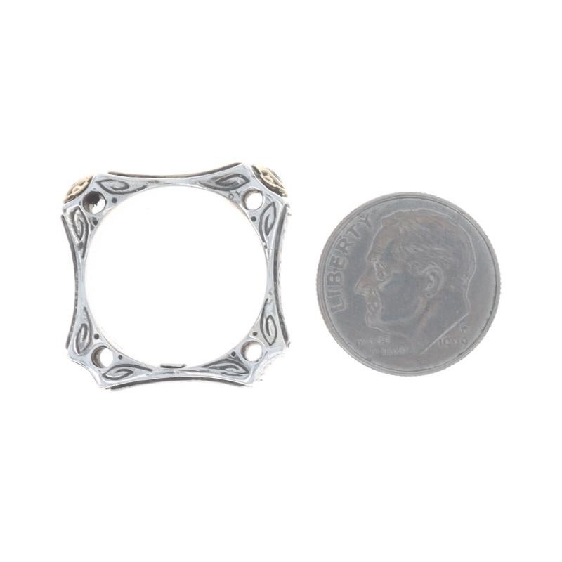 Anello Konstantino Topazio Blu Sterling 925 Oro Giallo 18k Ovale .40ctw SZ 6 in vendita 1