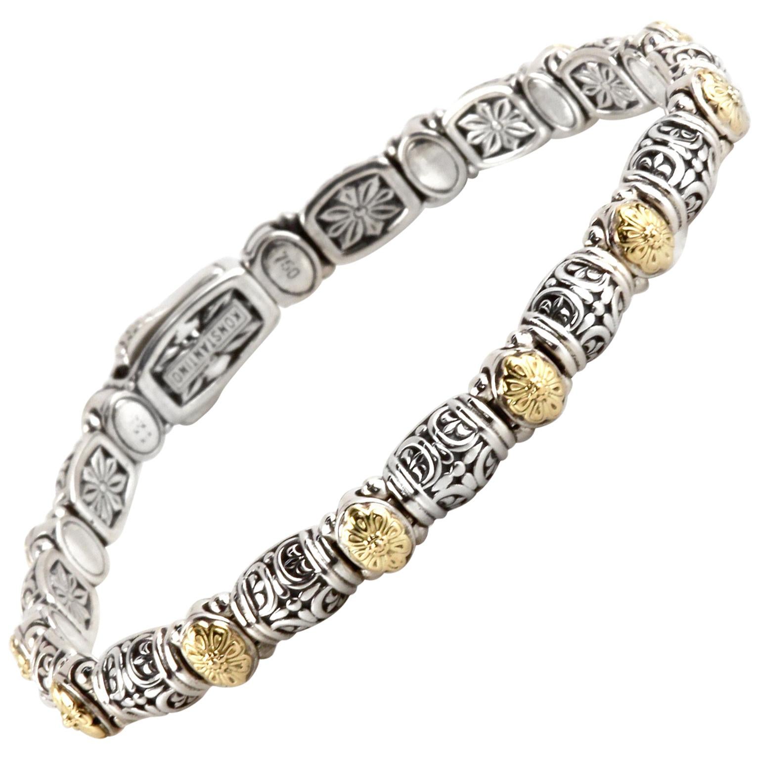 Konstantino Bracelet in Sterling Silver and Yellow Gold For Sale at 1stDibs