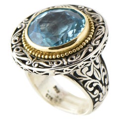 Konstantino Bue Topas Ring aus 18 Karat Gold und Sterlingsilber