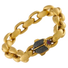 Konstantino Callas 18K Gelbgold 0,45ct Schwarzer Diamant und Rubin Armband