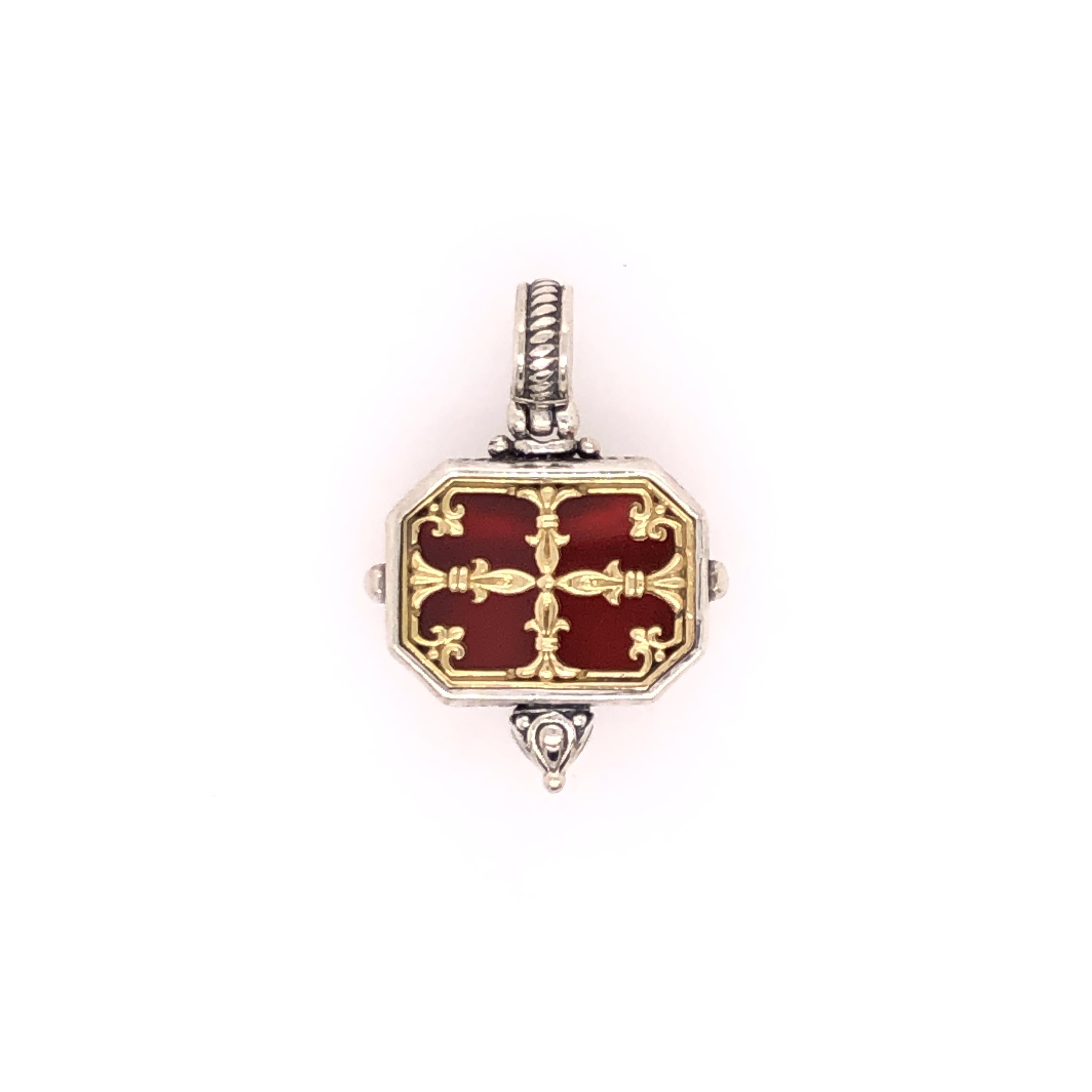 Gemstone: Carnelian
Material: Sterling Silver & 18k Gold
Size: One Size

Stamped: 750, 925, KONSTANTINO
