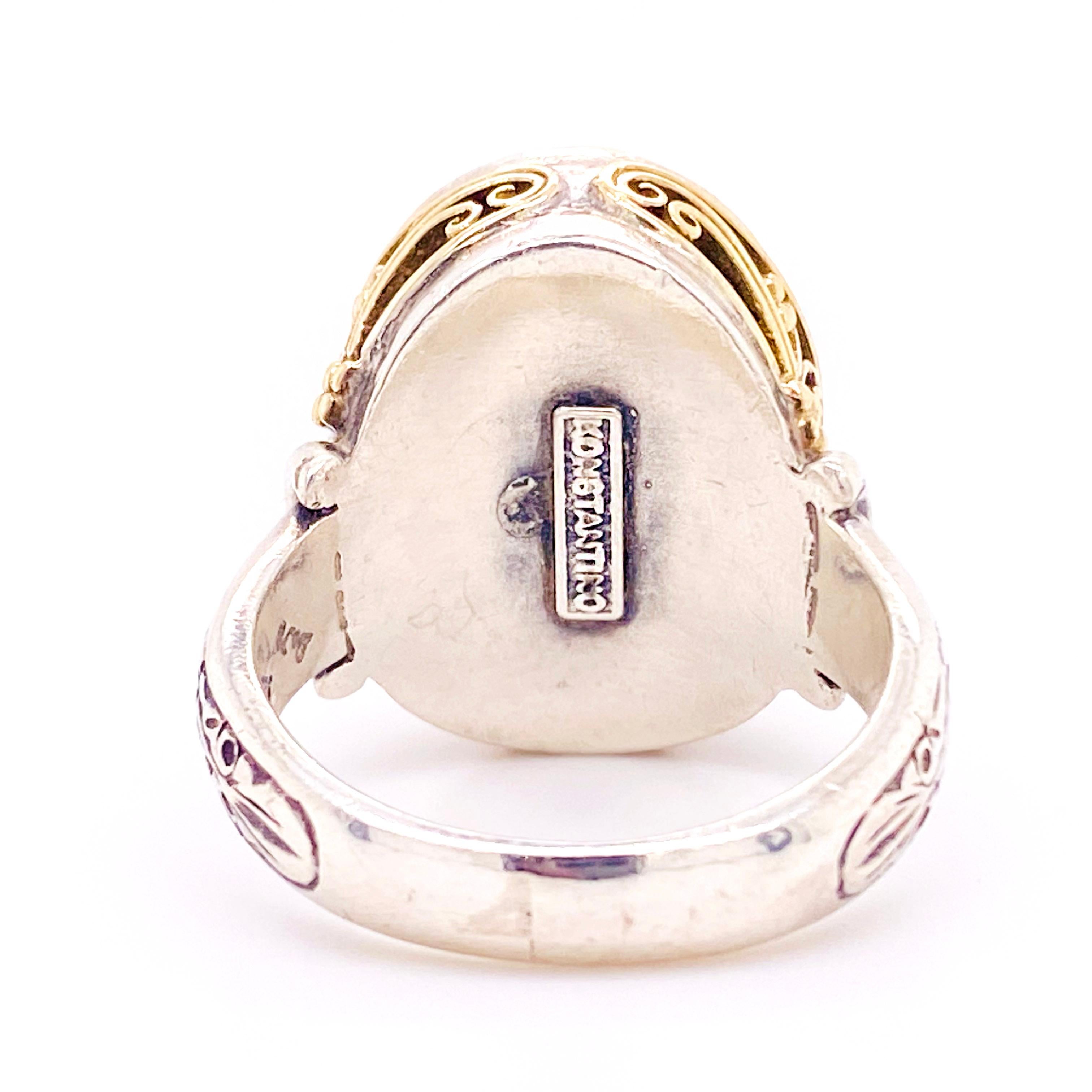Anillo Konstantino Citrino, Anillo de Oro Amarillo y Plata de Ley 10,42 Quilates Citrino Limón en Excelente estado para la venta en Austin, TX