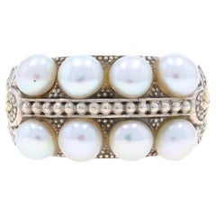 Konstantino Bague cocktail grappe de perles de culture en or jaune 18 carats sterling 925