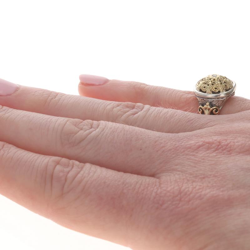 Women's Konstantino Diamond Statement Ring - Sterling Silver 18k Round Brilliant For Sale