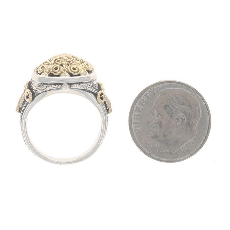 Konstantino Diamond Statement Ring - Sterling Silver 18k Round Brilliant For Sale 1