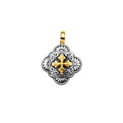 Konstantino Diamond, Sterling Silver & Yellow Gold Cross Pendant