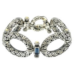 Konstantino Dome 925 Sterling & 18K Gold Blue Spinel Bracelet