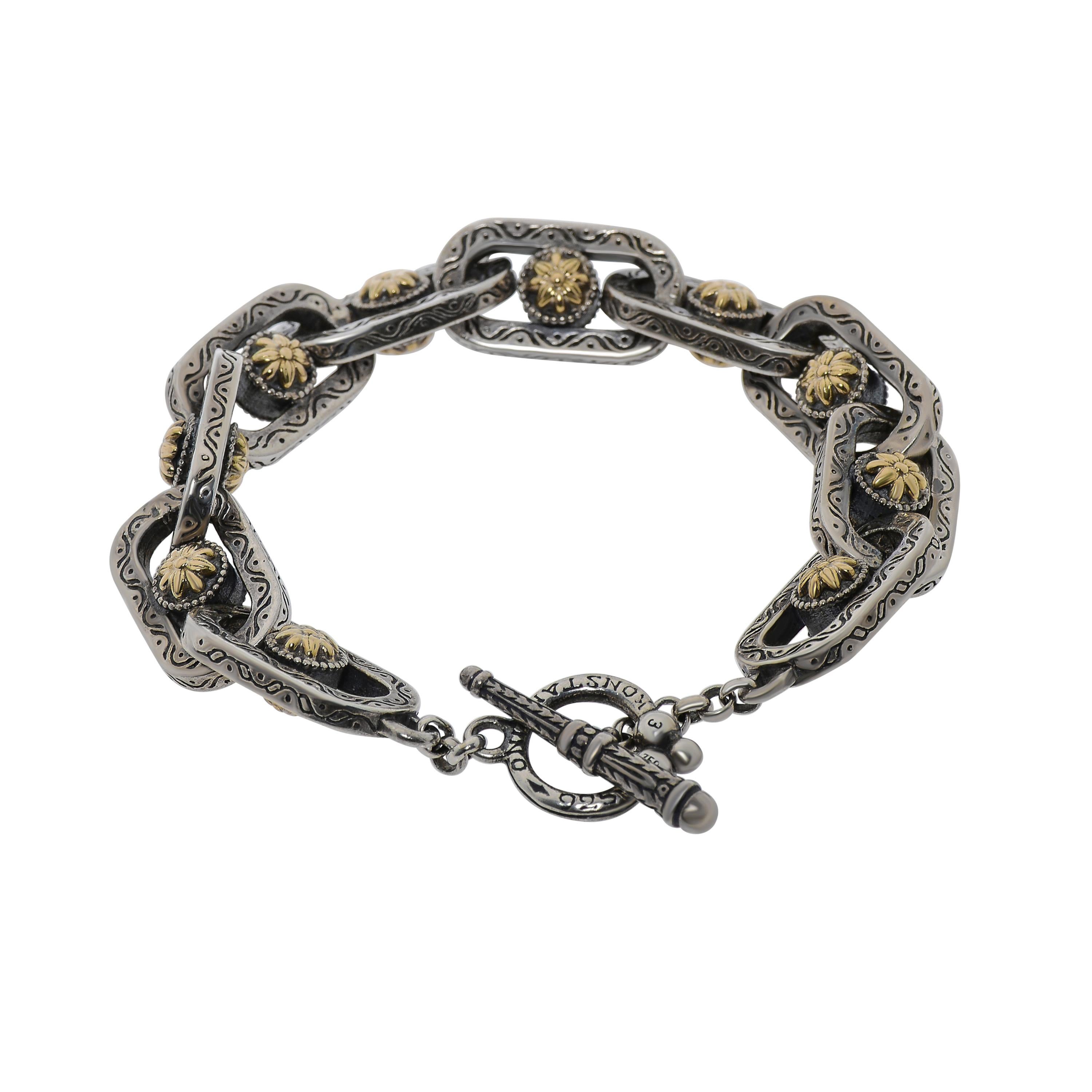 Konstantino Hebe Gliederarmband aus Sterlingsilber und 18 Karat Gold im Zustand „Neu“ im Angebot in New York, NY