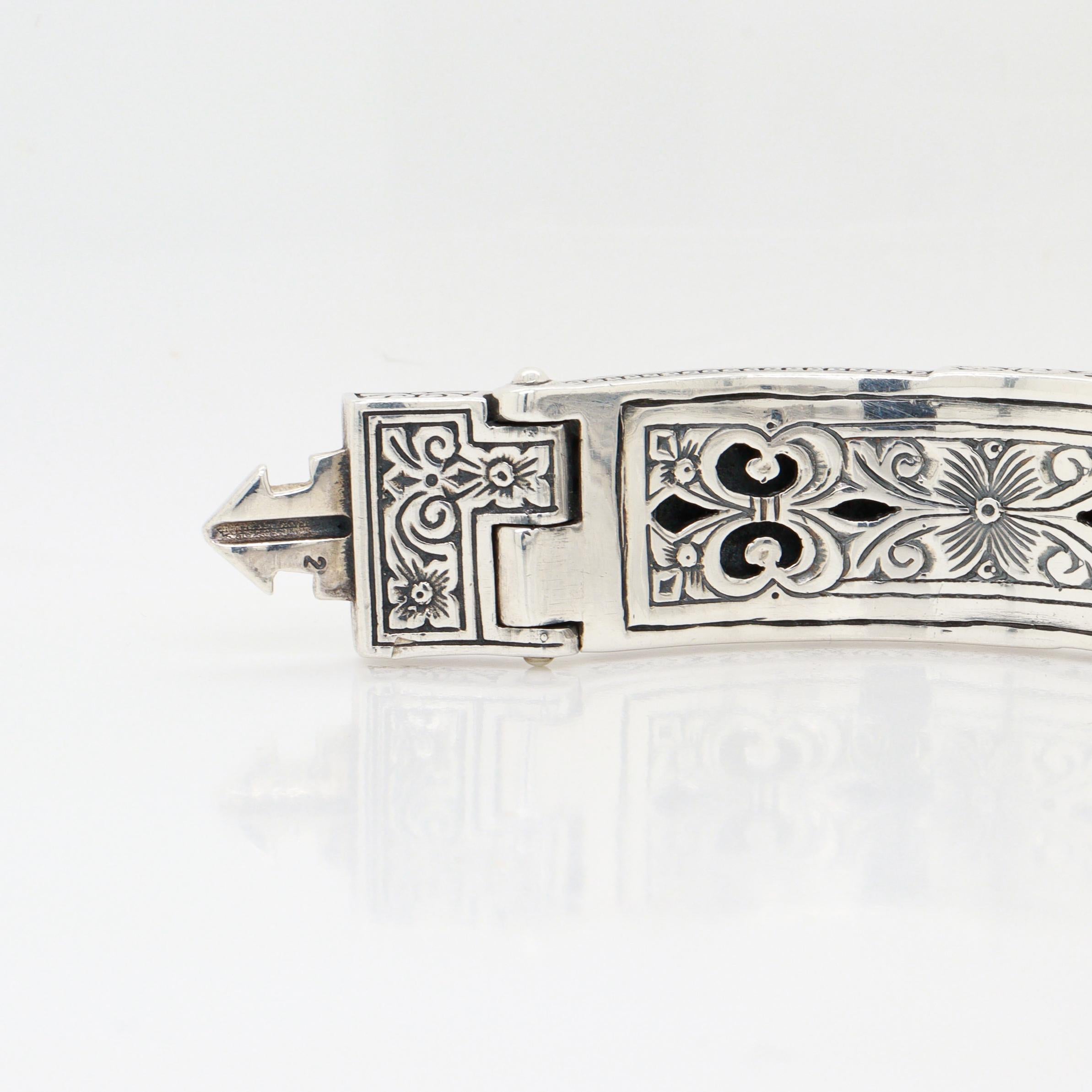 Bracciale da uomo con cerniera a forma di aquila in argento sterling e oro 18 carati di Konstantino 