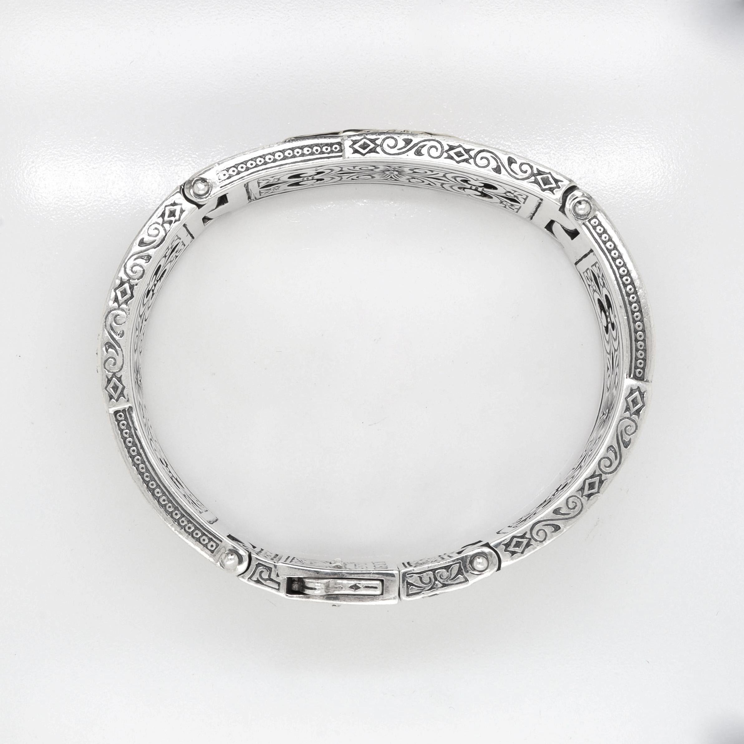 Bracciale da uomo con cerniera a forma di aquila in argento sterling e oro 18 carati di Konstantino 