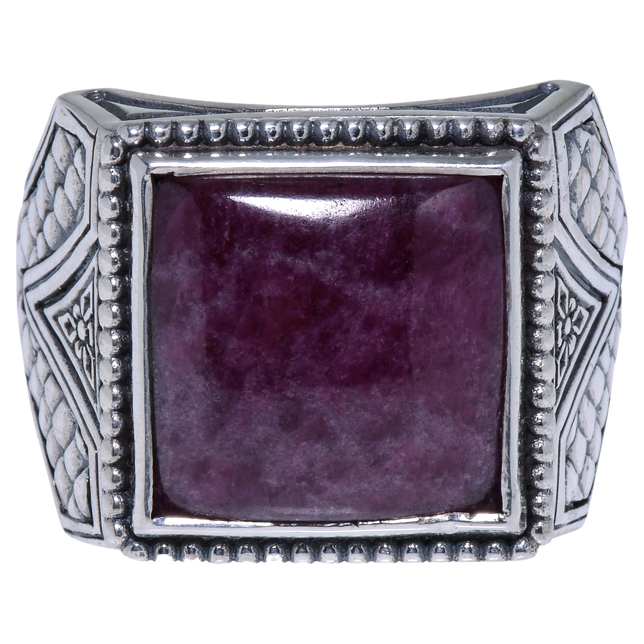 Konstantino Heonos Sterling Silver, Ruby Root Statement Ring Sz. 10.25 For Sale