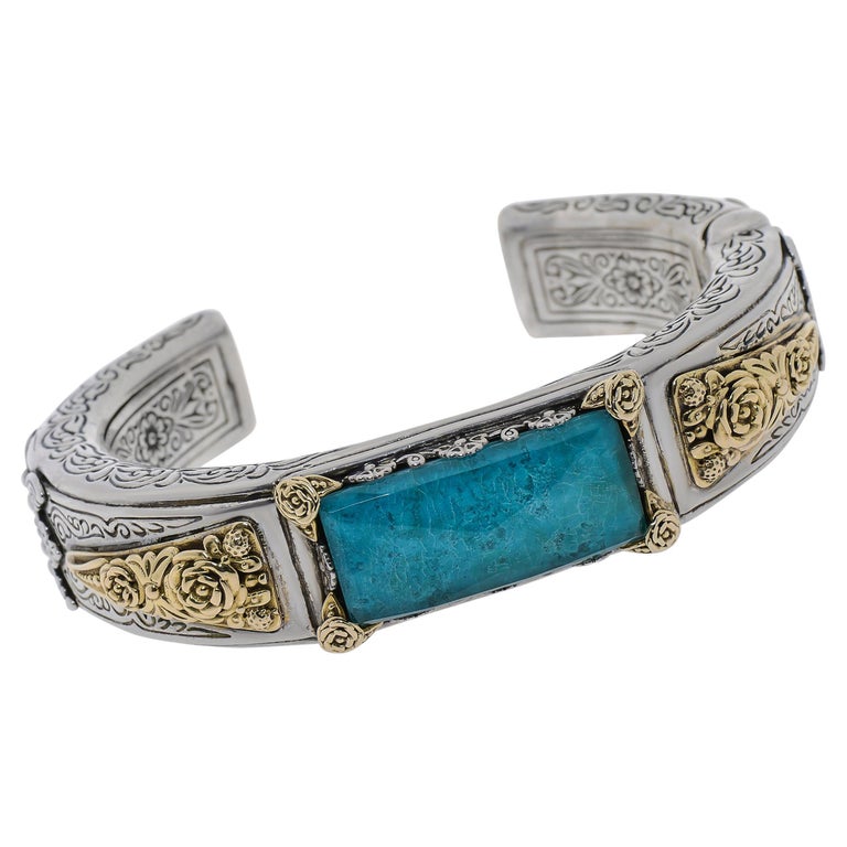 Bague & Boutons De Manchette Konstantino - Oeil De Tigre, Argent Sterling & Or 18k - Occasion