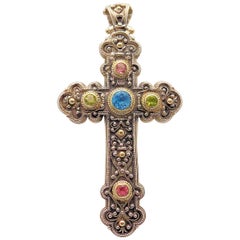 Vintage Konstantino Jewelled Cross and Enhancer
