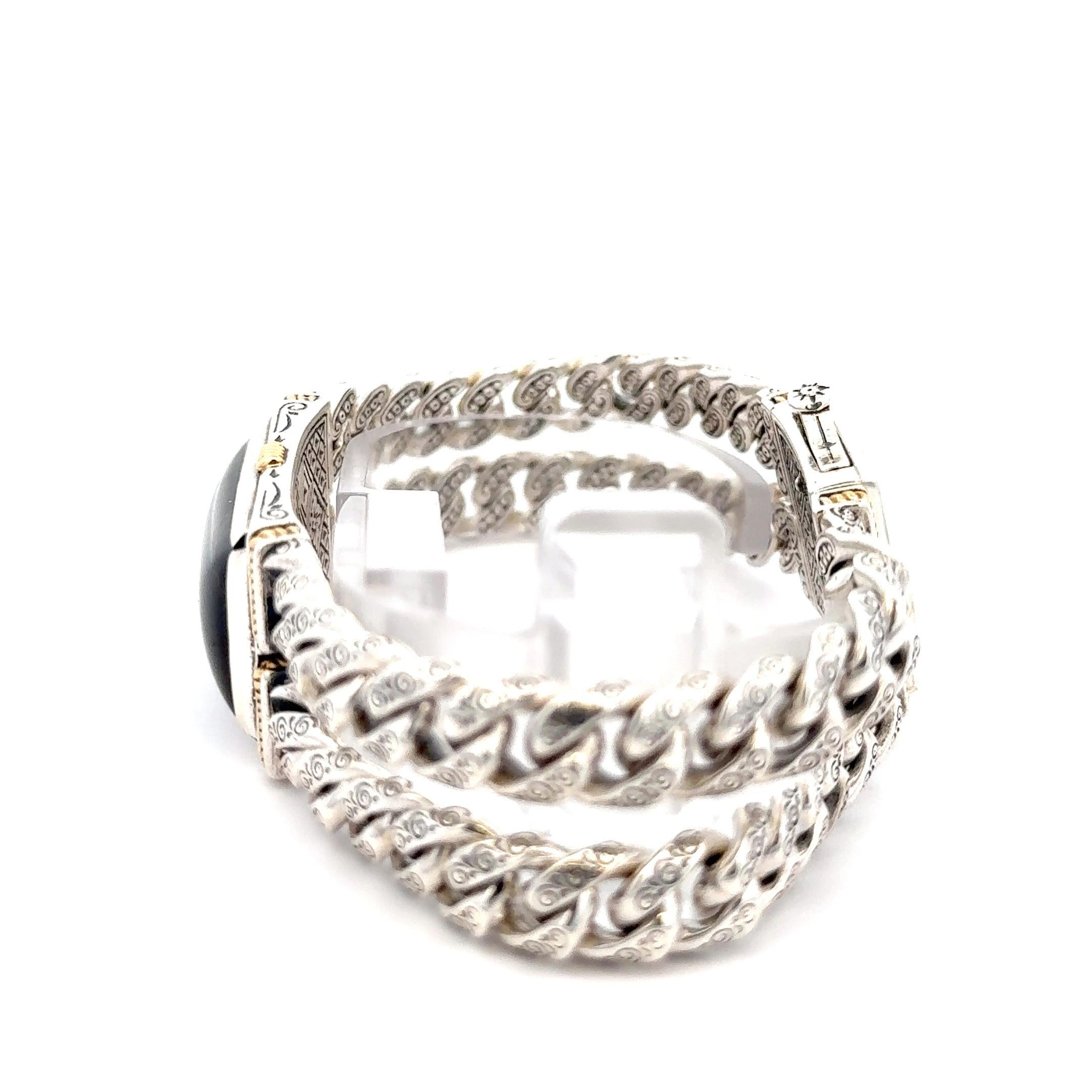Konstantino Labradorite Bracelet Sterling Silver & 18K Gold In New Condition For Sale In Dallas, TX