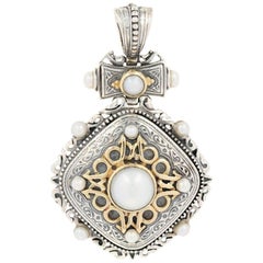 Konstantino Large Pearl Enhancer Pendant - Sterling Silver & 18k Yellow Gold