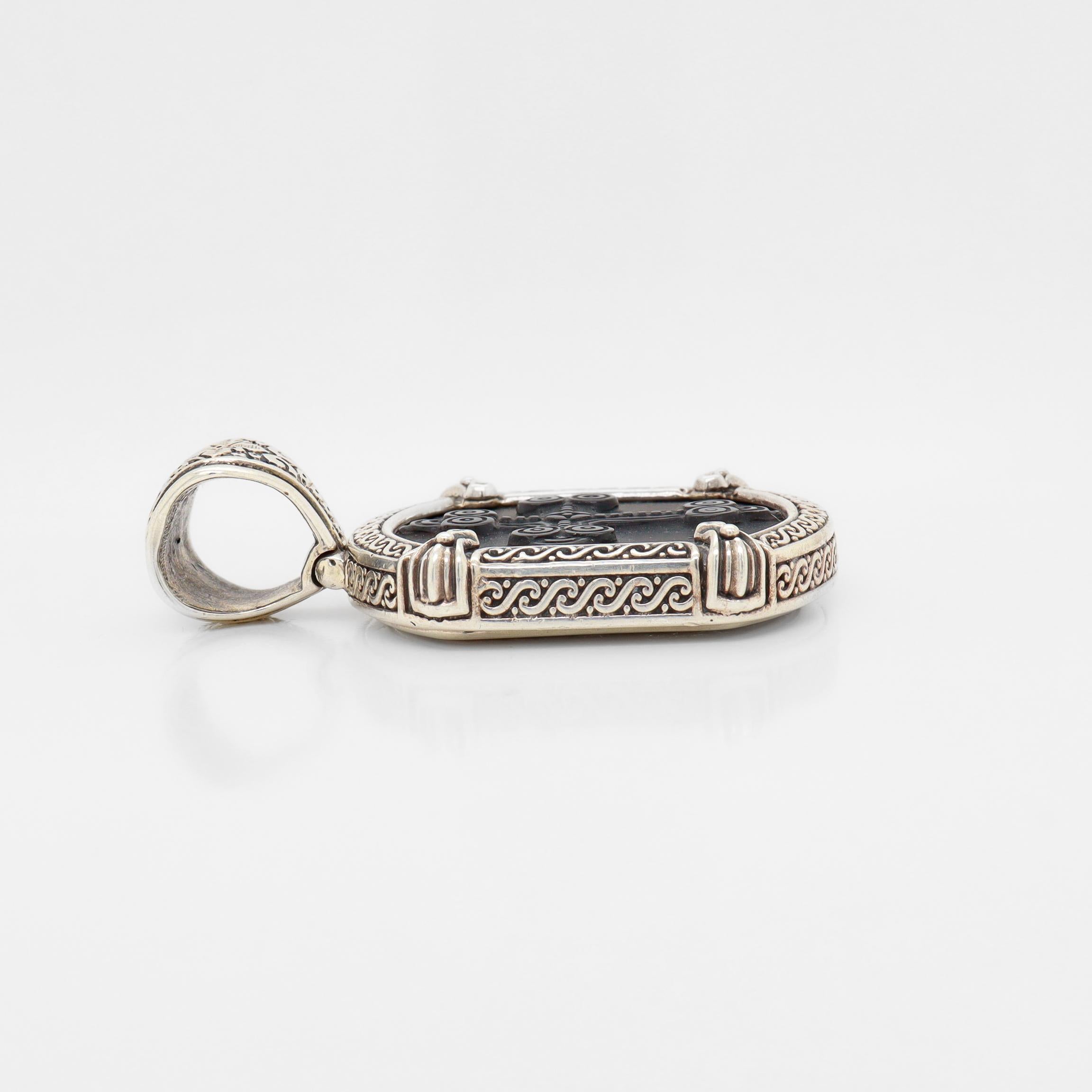 Croce con ciondolo in onice intagliato e argento sterling di Konstantino Paganini IC XC NI KA in vendita 6