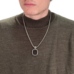 Konstantino Paganini IC XC NI KA Carved Onyx & Sterling Silver Pendant Cross