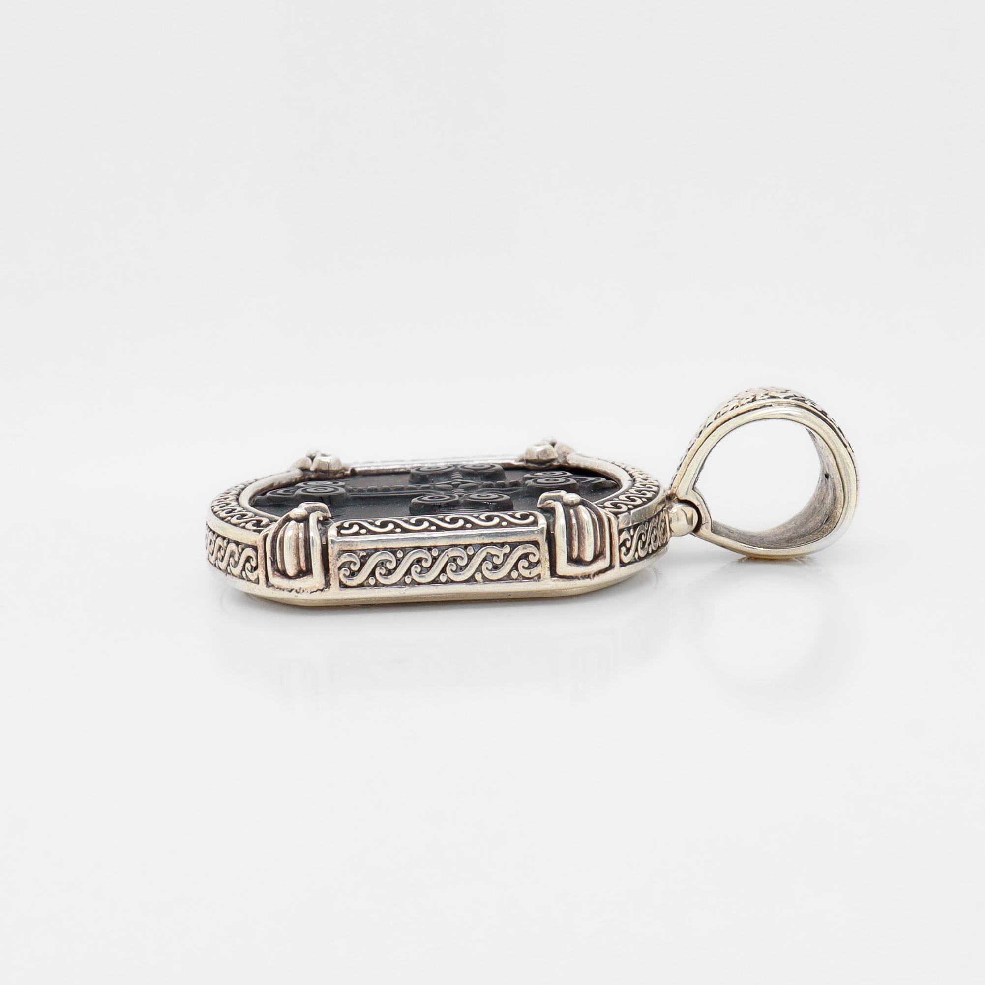Croce con ciondolo in onice intagliato e argento sterling di Konstantino Paganini IC XC NI KA in vendita 4