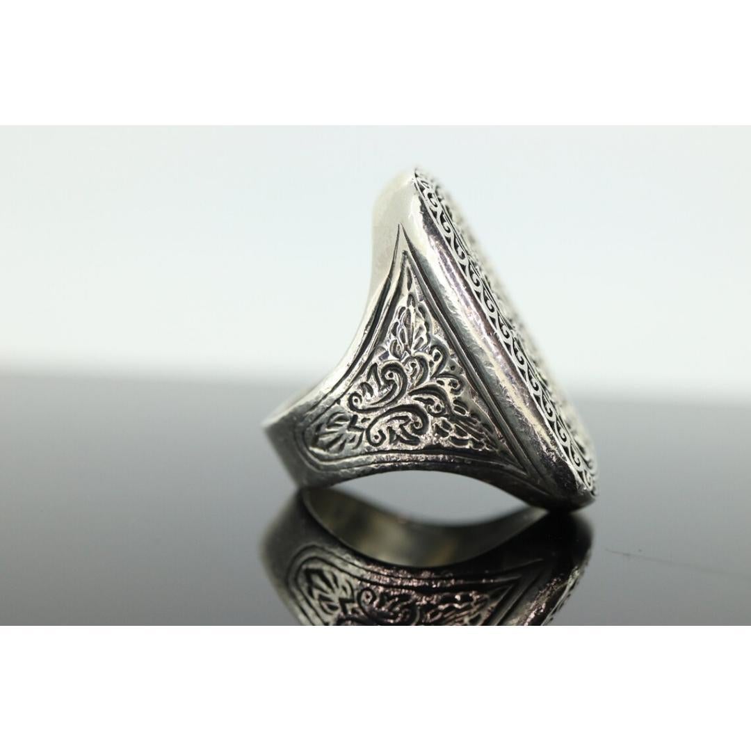 KONSTANTINO RING. Heavy sterling Silver Signet Ring Konstantino Collection For Sale 4