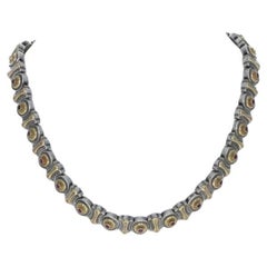 Konstantino Ruby Link Necklace 15 1/4" Silver 925 Yellow Gold 18k 2.08ctw Choker
