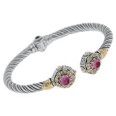 Konstantino S. Silver & 18k Gold, Tourmaline & Diamond Cuff Bracelet