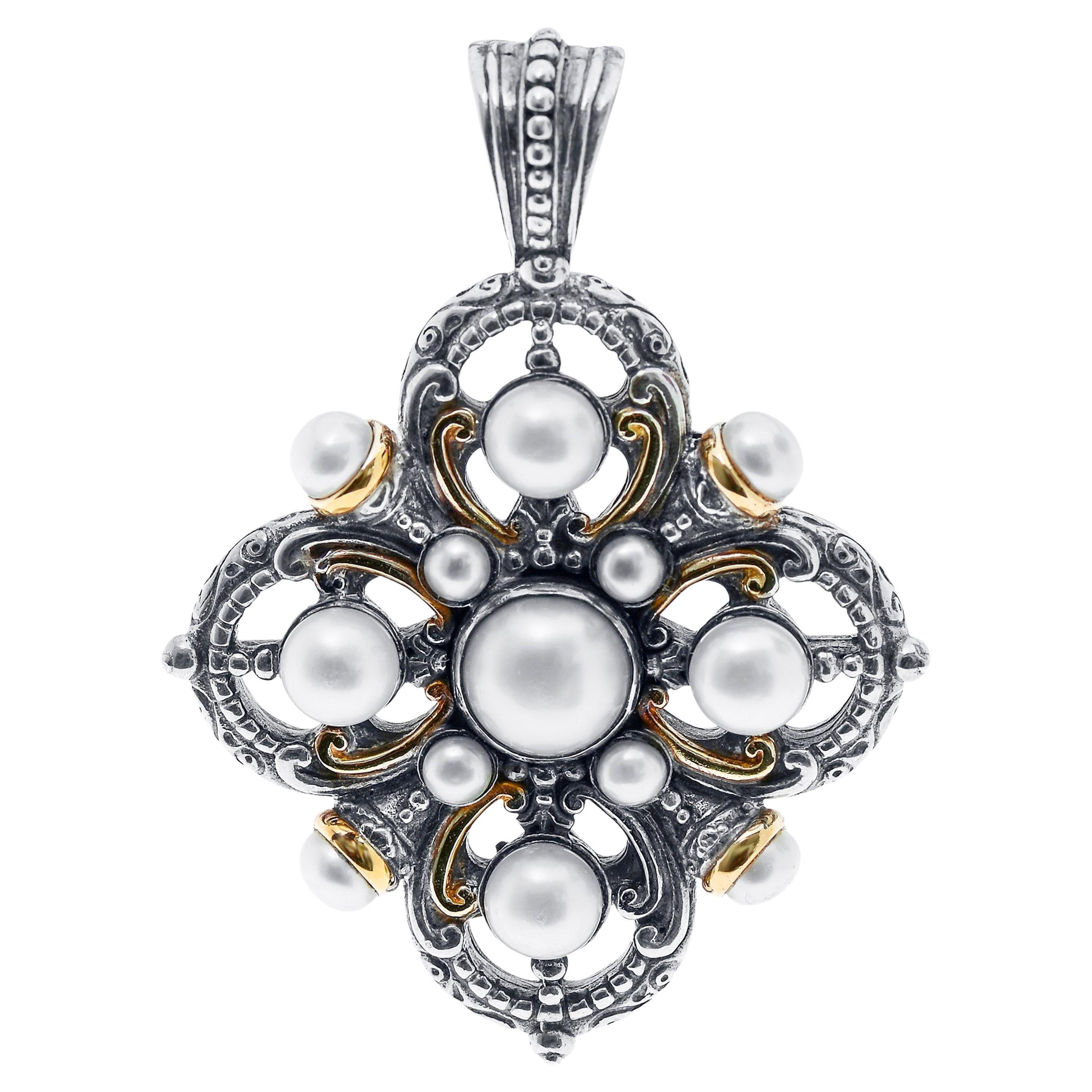 Konstantino Gen K Sterling Silver And 18k Gold Tulite Doublet Pendant ...