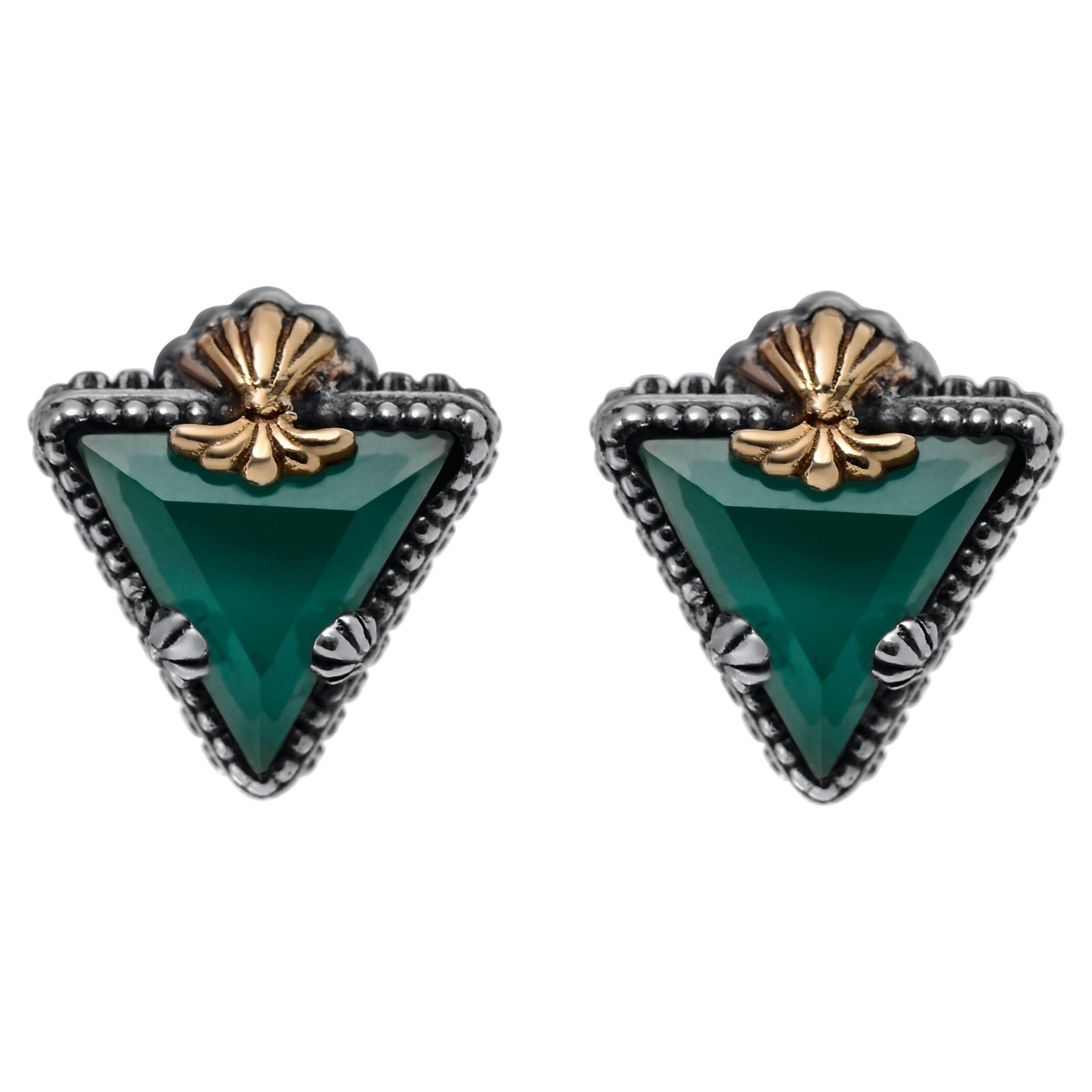 Konstantino Gen K S. Silver and 18K Gold Tulite Doublet Stud Earrings ...